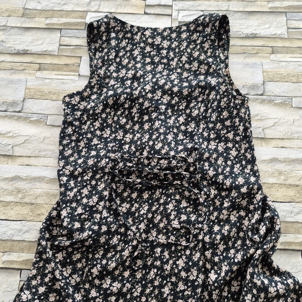 VTG Switch usa Dress Women's 7 Black Soft Witchy A-line Romantic Grunge 90's - Picture 9 of 10